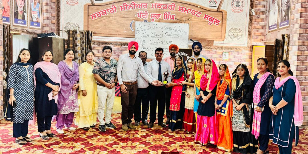 Block level folk dance competitions were organized at Government Senior Secondary School Paddi Sura Singh.